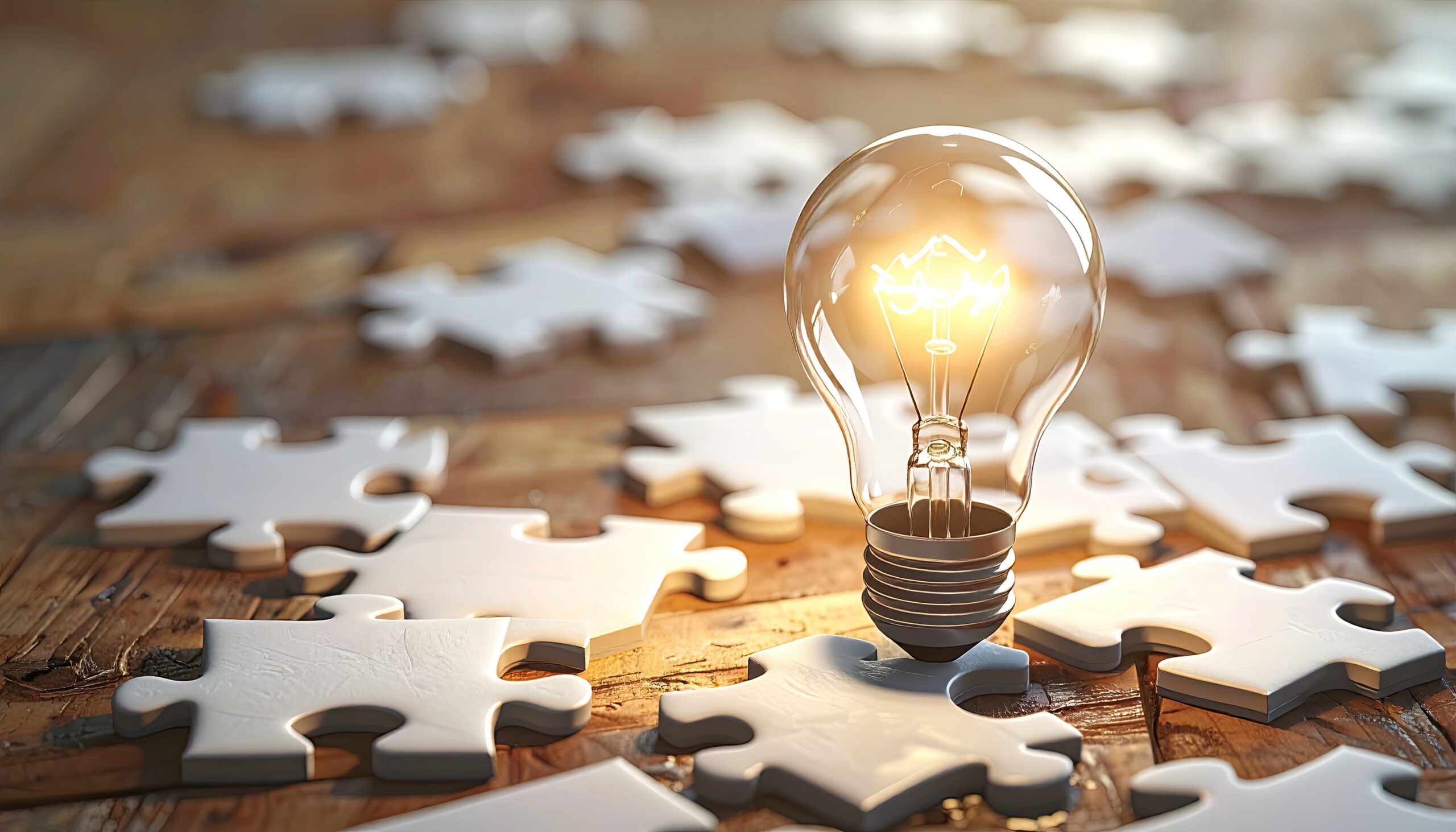 Marchwood Marketing, marketing strategy ideas lightbulb and puzzle pieces.